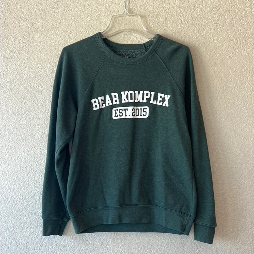 Bear Complex green crew neck crossfit fitness sweater size medium